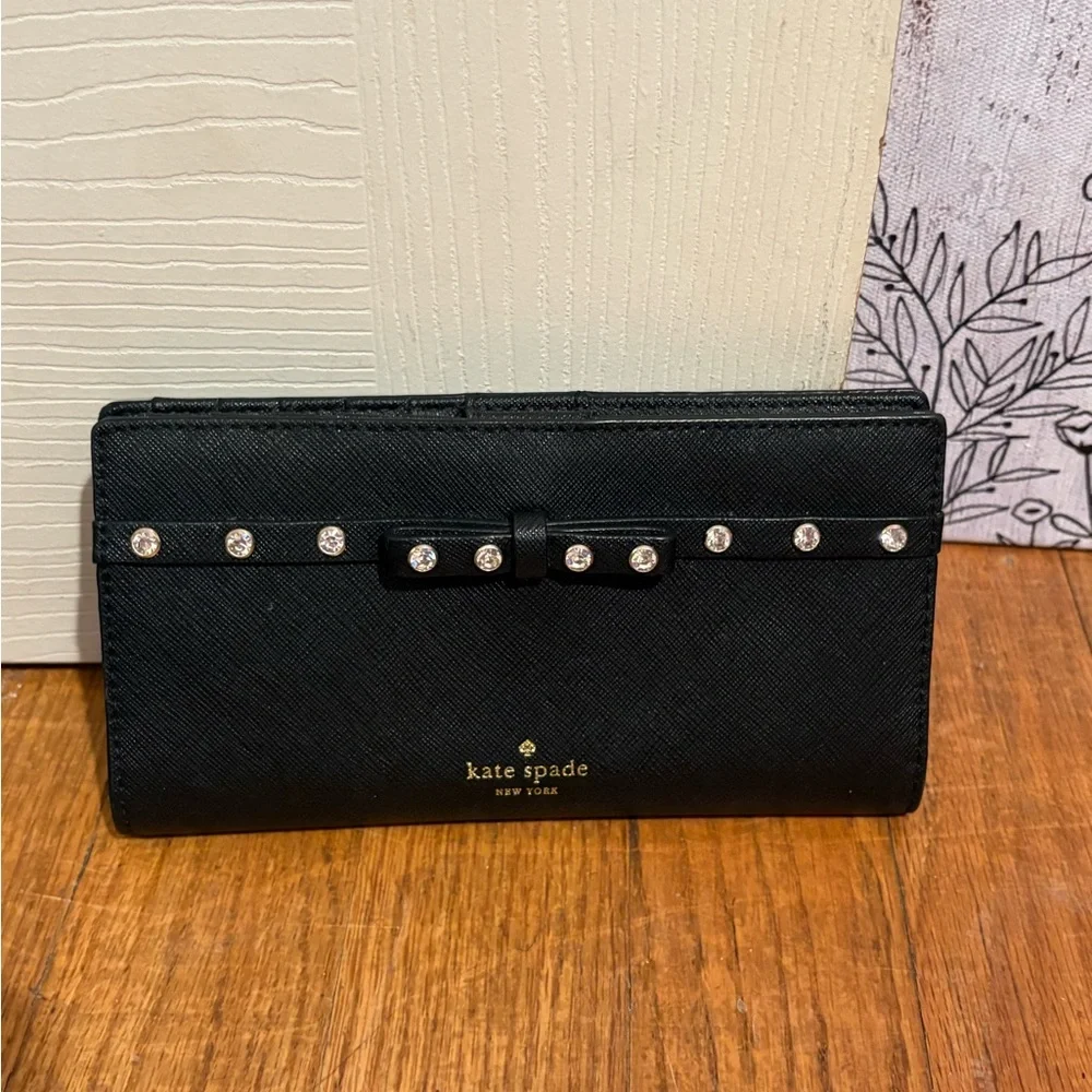 Kate Spade Black Leather Bi-fold Wallet